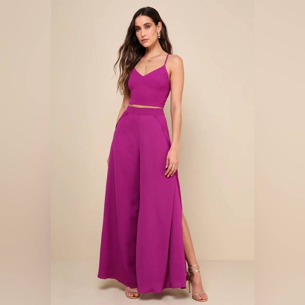 Lulu’s Out Tonight Magenta Two-Piece Jumpsuit